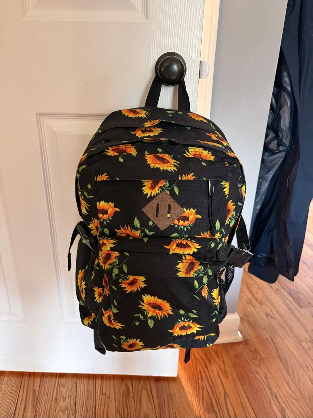 JanSport Sunflower Print Black Backpack